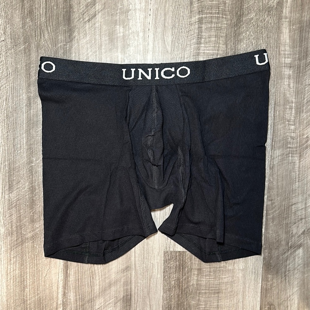 Unico Ribbed Boxer Copa Medio Soft Black Boxer Brief - Large